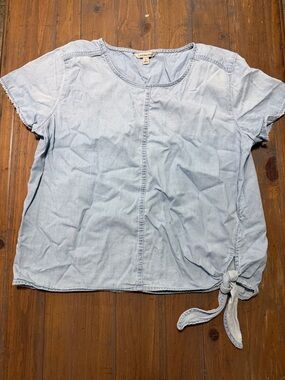 Calvin Klein Jeans Light Blue Denim Top with Front Seam